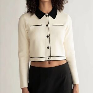 NWOT Oak + Fort Cropped Suiting Cardigan